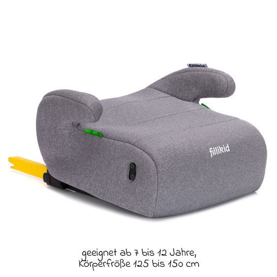 Fillikid Rialzo per seggiolino auto Ergo Fix i-Size da 7 anni - 12 anni (125 cm - 150 cm) con supporto Isofix - Grigio