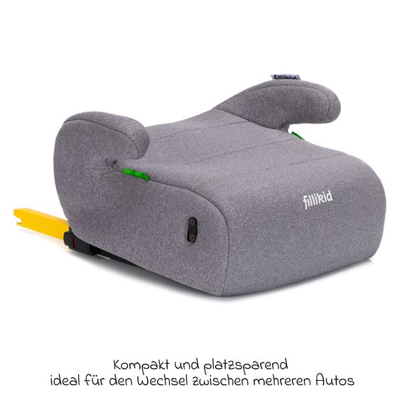 Fillikid Rialzo per seggiolino auto Ergo Fix i-Size da 7 anni - 12 anni (125 cm - 150 cm) con supporto Isofix - Grigio