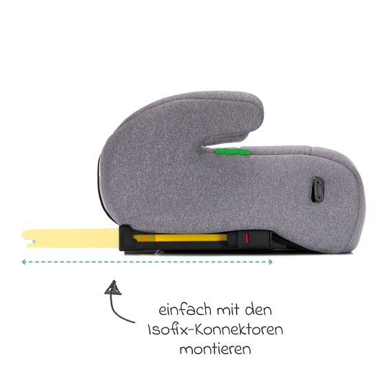 Fillikid Rialzo per seggiolino auto Ergo Fix i-Size da 7 anni - 12 anni (125 cm - 150 cm) con supporto Isofix - Grigio
