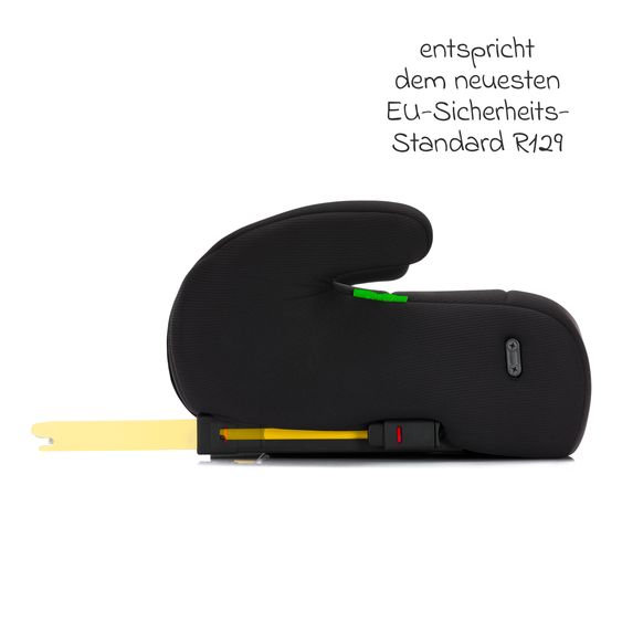 Fillikid Auto-Kindersitzerhöhung Ergo Fix i-Size ab 7 Jahre - 12 Jahre (125 cm - 150 cm) mit Isofix-Halterung - Schwarz