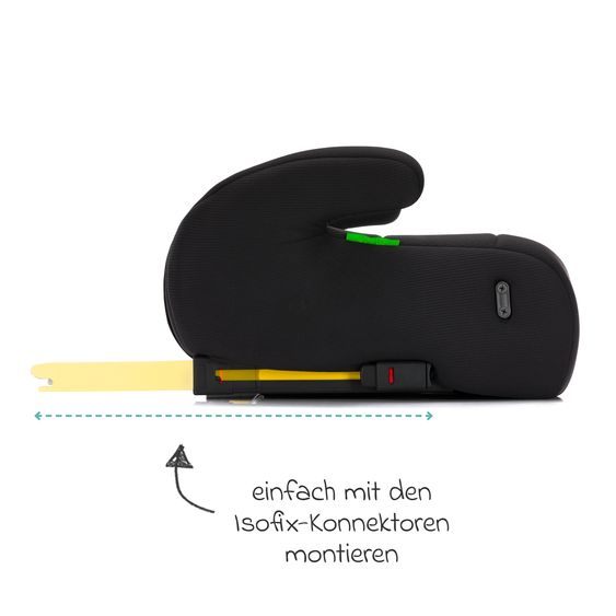 Fillikid Auto-Kindersitzerhöhung Ergo Fix i-Size ab 7 Jahre - 12 Jahre (125 cm - 150 cm) mit Isofix-Halterung - Schwarz