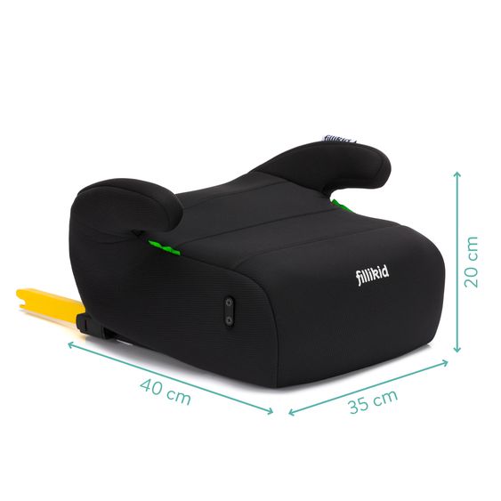 Fillikid Auto-Kindersitzerhöhung Ergo Fix i-Size ab 7 Jahre - 12 Jahre (125 cm - 150 cm) mit Isofix-Halterung - Schwarz