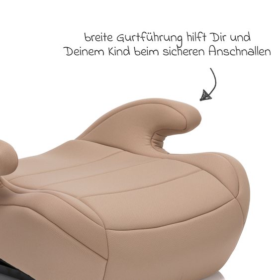 Fillikid Car Seat Booster Cushion Flow Fix i-Size from 7 years - 12 years (125 cm - 150 cm) with Isofix bracket - Nature