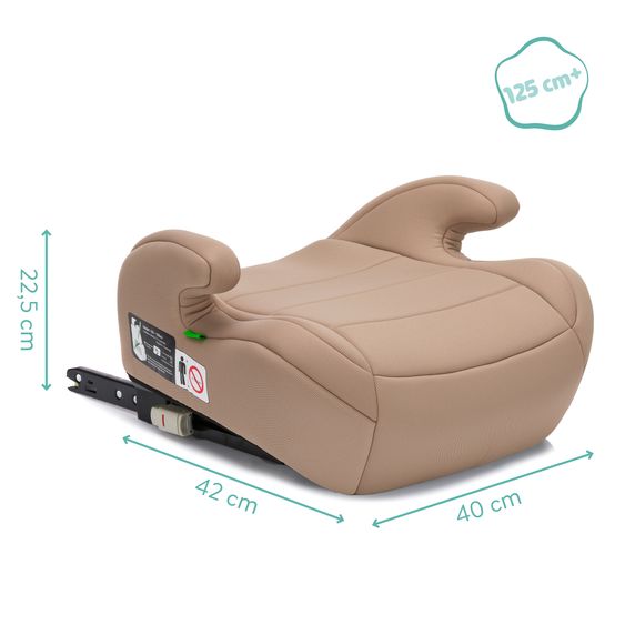 Fillikid Car Seat Booster Cushion Flow Fix i-Size from 7 years - 12 years (125 cm - 150 cm) with Isofix bracket - Nature