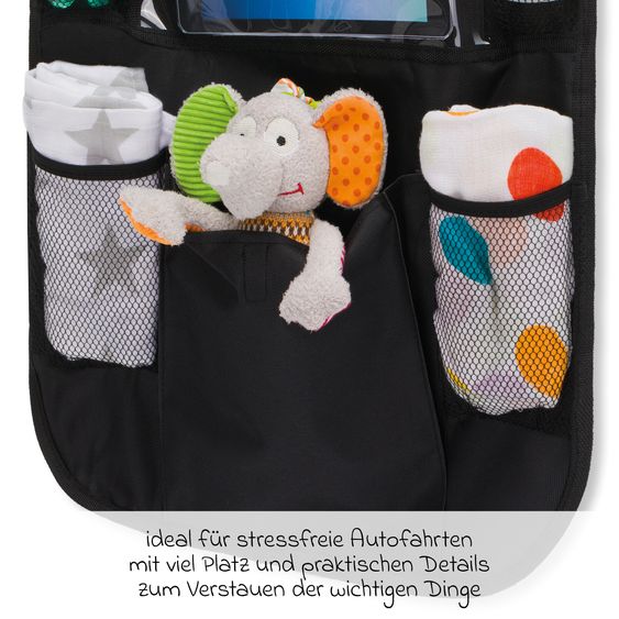 Fillikid Auto-Sitztasche Rückenlehnenschutz und Organizer - Schwarz