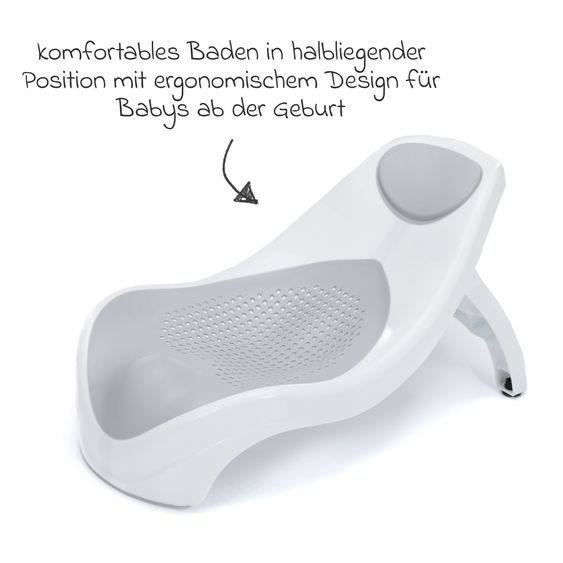 Fillikid Baby-Badewannensitz Delfin mit ergonomischer Form - Grau