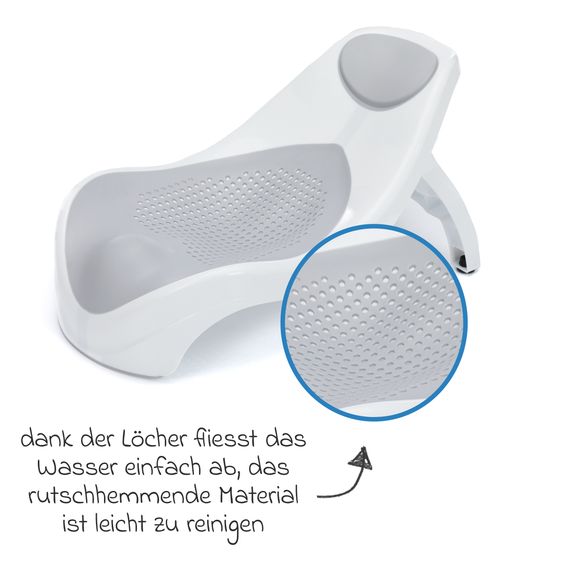 Fillikid Baby-Badewannensitz Delfin mit ergonomischer Form - Grau