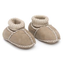 Baby-Lammfellschuhe mit praktischem Strickbund - Natur - Gr. 19/20