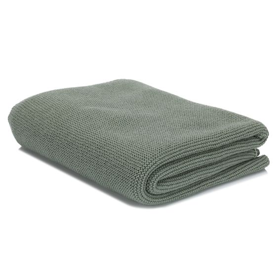 Fillikid Copertina per neonati Coperta Cosy in maglia per coccolare, coprire o stendere 80 x 100 cm - Verde