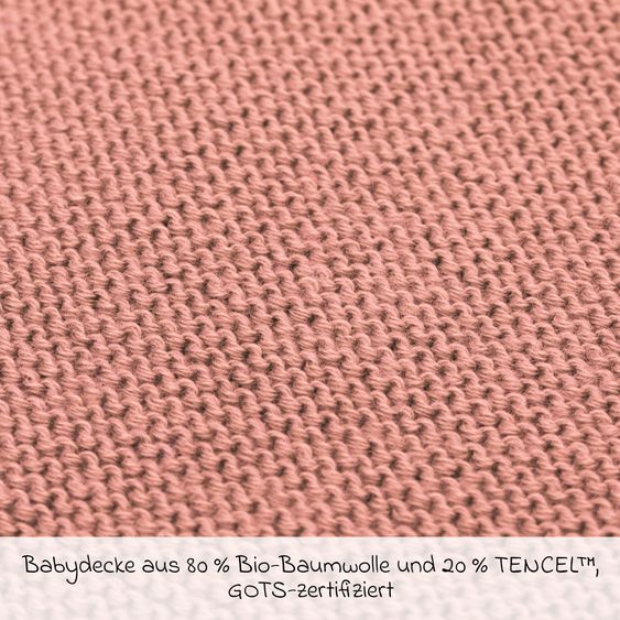 Fillikid Copertina per neonati Coperta Cosy in maglia per coccolare, coprire o stendere 80 x 100 cm - Rosa