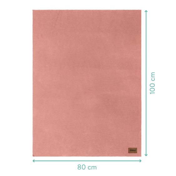 Fillikid Copertina per neonati Coperta Cosy in maglia per coccolare, coprire o stendere 80 x 100 cm - Rosa
