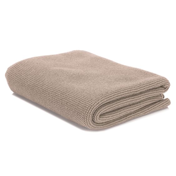 Fillikid Copertina per neonati Coperta Cosy in maglia per coccolare, coprire o stendere 80 x 100 cm - Taupe