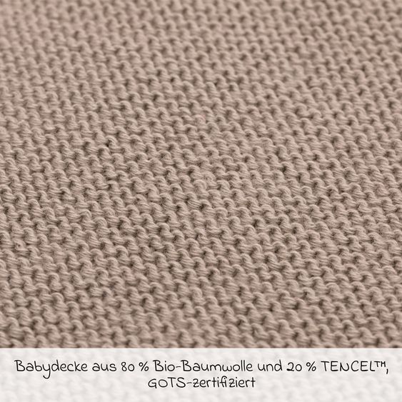 Fillikid Copertina per neonati Coperta Cosy in maglia per coccolare, coprire o stendere 80 x 100 cm - Taupe