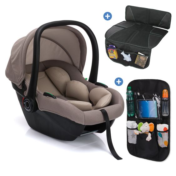 Fillikid Siège Auto Bébé Neo SL Dès La Naissance - 13 Kg (40 Cm - 87 Cm) Seulement 3,20 Kg Léger, Réducteur De Siège Inclus Avec Protection En Tissu & Pochette Pour Siège Auto - Nature