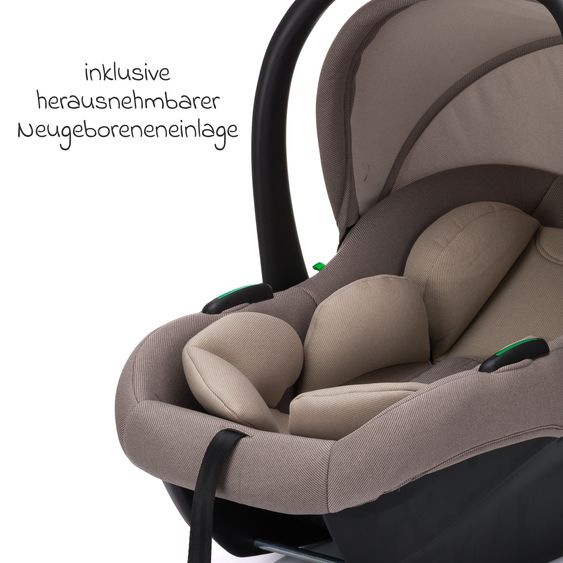 Fillikid Siège Auto Bébé Neo SL Dès La Naissance - 13 Kg (40 Cm - 87 Cm) Seulement 3,20 Kg Léger, Réducteur De Siège Inclus Avec Protection En Tissu & Pochette Pour Siège Auto - Nature