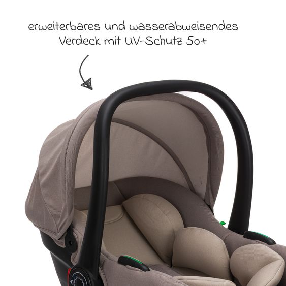 Fillikid Siège Auto Bébé Neo SL Dès La Naissance - 13 Kg (40 Cm - 87 Cm) Seulement 3,20 Kg Léger, Réducteur De Siège Inclus Avec Protection En Tissu & Pochette Pour Siège Auto - Nature
