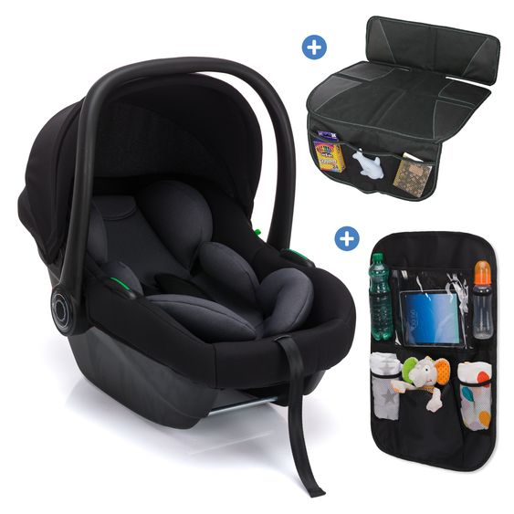 Fillikid Seggiolino auto per neonati Neo SL dalla nascita - 13 kg (40 cm - 87 cm) solo 3,20 kg leggero, riduttore seggiolino incluso con protezione imbottita & borsa per seggiolino auto - Nero