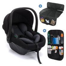 Seggiolino auto per neonati Neo SL dalla nascita - 13 kg (40 cm - 87 cm) solo 3,20 kg leggero, riduttore seggiolino incluso con protezione imbottita & borsa per seggiolino auto - Nero