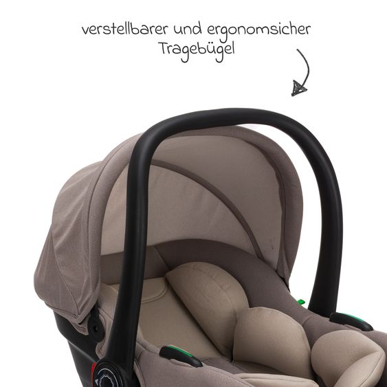 Fillikid Siège Auto Bébé Neo SL Dès La Naissance - 13 Kg (40 Cm - 87 Cm) Seulement 3,20 Kg Léger, Réducteur De Siège Inclus Avec Protection Rembourrée - Nature