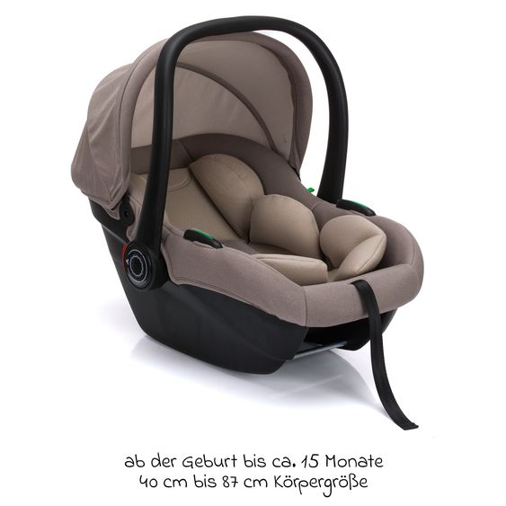 Fillikid Siège Auto Bébé Neo SL Dès La Naissance - 13 Kg (40 Cm - 87 Cm) Seulement 3,20 Kg Léger, Réducteur De Siège Inclus Avec Protection Rembourrée - Nature