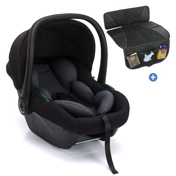 Fillikid Seggiolino auto per neonati Neo SL dalla nascita - 13 kg (40 cm - 87 cm) solo 3,20 kg leggero, riduttore incluso con protezione imbottita - Nero