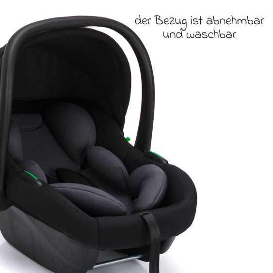Fillikid Seggiolino auto per neonati Neo SL dalla nascita - 13 kg (40 cm - 87 cm) solo 3,20 kg leggero, riduttore incluso con protezione imbottita - Nero