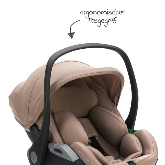 Fillikid Seggiolino auto per neonati Noa 360° girevole dalla nascita - 9 mesi (40 cm - 87 cm) con posizione reclinata a 175° incl. base Isofix - Dessert Brown