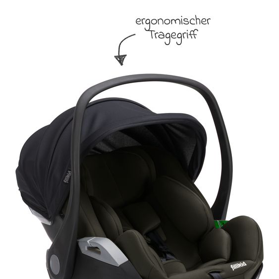 Fillikid Seggiolino auto per neonati Noa 360° girevole dalla nascita - 9 mesi (40 cm - 87 cm) con posizione reclinata a 175° incl. base Isofix - Forest Green