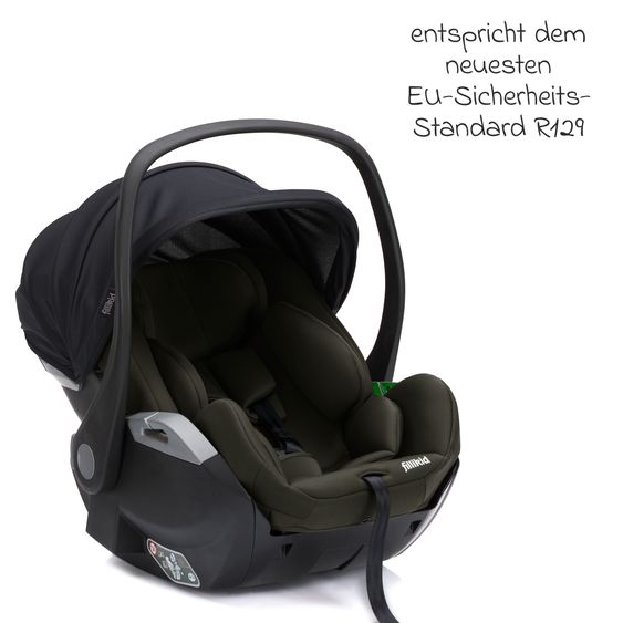 Fillikid Seggiolino auto per neonati Noa 360° girevole dalla nascita - 9 mesi (40 cm - 87 cm) con posizione reclinata a 175° incl. base Isofix - Forest Green