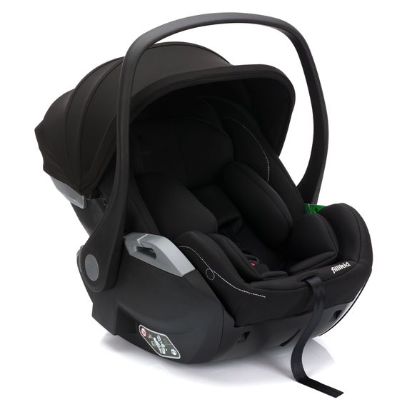 Fillikid Seggiolino auto per neonati Noa 360° girevole dalla nascita - 9 mesi (40 cm - 87 cm) con posizione reclinata a 175° incl. base Isofix - Nero