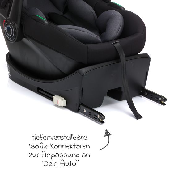 Fillikid Set Seggiolino auto per neonati Neo SL dalla nascita fino a 13 kg (40 cm - 87 cm) solo 3,20 kg, riduttore seggiolino, base ISOFIX incl. protezione imbottita & borsa per seggiolino auto - Nero