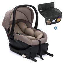 Set Seggiolino auto per neonati Neo SL dalla nascita fino a 13 kg (40 cm - 87 cm) solo 3,20 kg, riduttore seduta, base Isofix incl. protezione imbottita - Natur