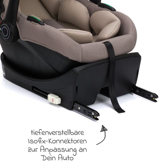 Fillikid Set Seggiolino auto per neonati Neo SL dalla nascita fino a 13 kg (40 cm - 87 cm) solo 3,20 kg, riduttore seduta, base Isofix incl. protezione imbottita - Natur
