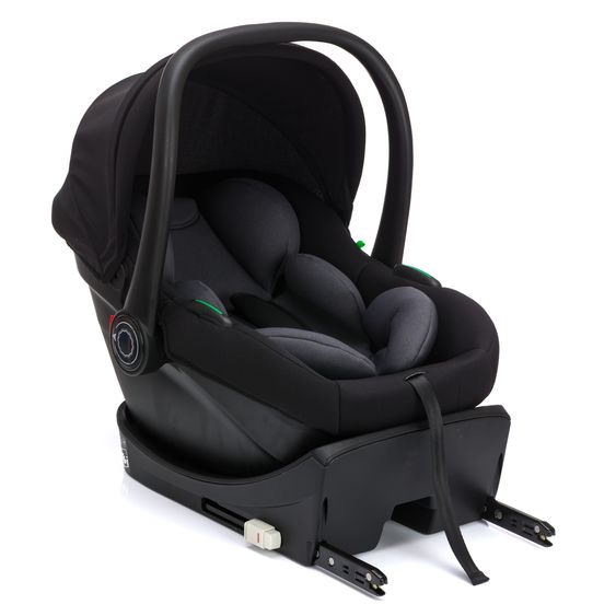 Fillikid Set Seggiolino auto per neonati Neo SL dalla nascita fino a 13 kg (40 cm - 87 cm) solo 3,20 kg, riduttore seggiolino & base Isofix - Nero