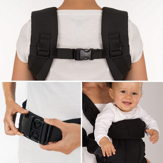 Fillikid Baby carrier Walk 4in1 incl. silicone pacifier box diamond gray + set of 2 pacifier chains gray berry - black