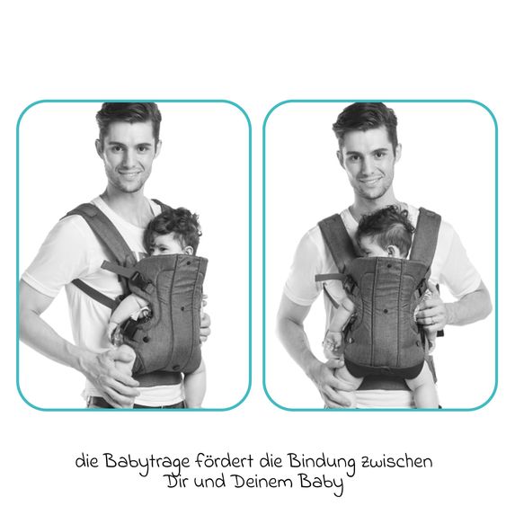 Fillikid Babytrage & Wetterschutz ab 3,5 -15 kg für Bauch- und Rückentrageposition - Beige