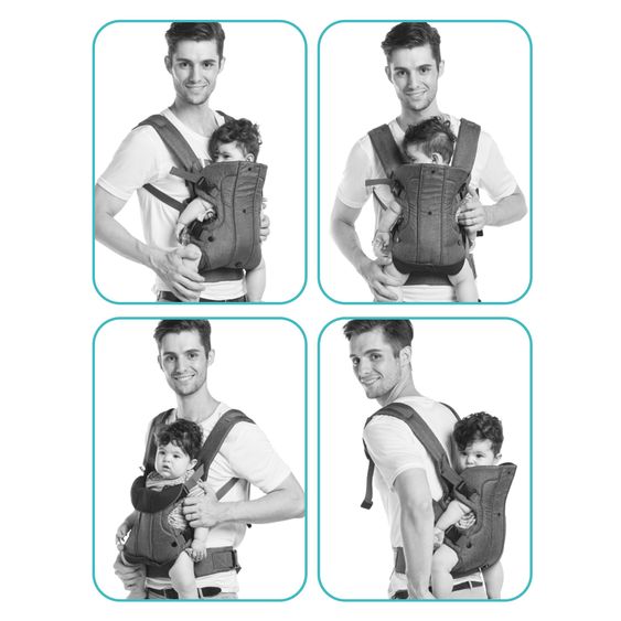 Fillikid Babytrage & Wetterschutz ab 3,5 -15 kg für Bauch- und Rückentrageposition - Beige