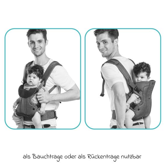 Fillikid Babytrage & Wetterschutz ab 3,5 -15 kg für Bauch- und Rückentrageposition - Beige