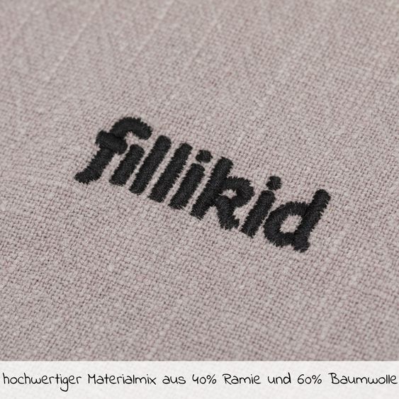 Fillikid Babytrage & Wetterschutz Natural ab 3,5 -20 kg für Bauch-, Hüft und Rückentrageposition - Grau