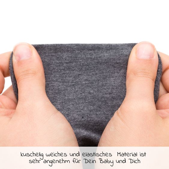 Fillikid Babytragetuch Baby Sling 500 x 55 cm für Neugeborene ab 3,5 kg - 14 kg - Dunkelgrau