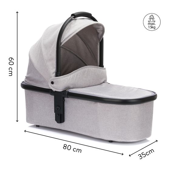 Fillikid Babywanne für Zwillingswagen Duette - Grau