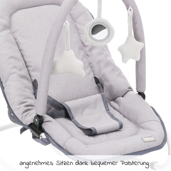 Fillikid Babywippe mit Spielbogen & verstellbare Rückenlehne - Grau