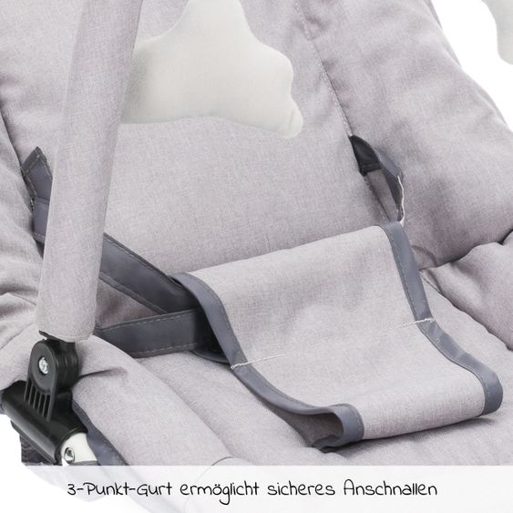 Fillikid Babywippe mit Spielbogen & verstellbare Rückenlehne - Grau