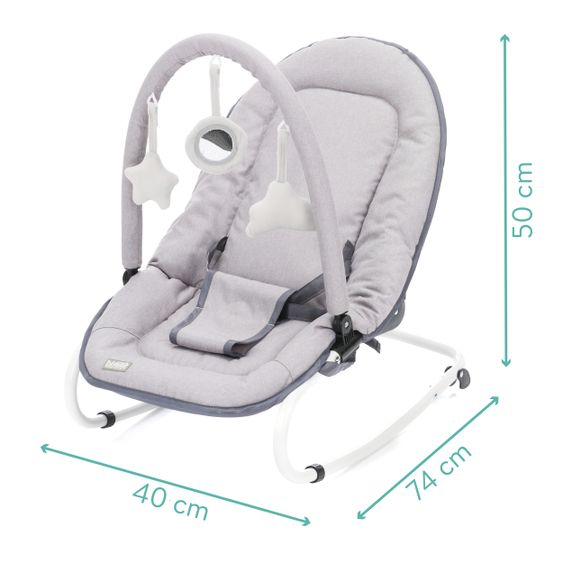 Fillikid Babywippe mit Spielbogen & verstellbare Rückenlehne - Grau