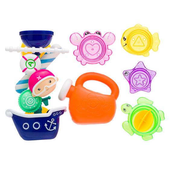 Fillikid Badespielzeug Wassermühle 6er Set - Schiff