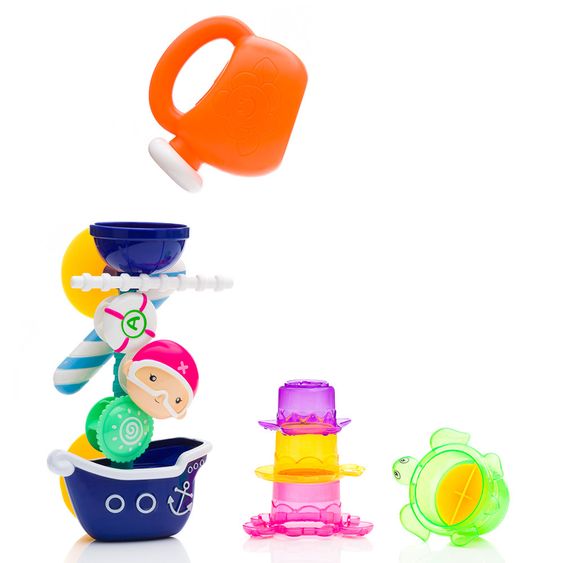 Fillikid Badespielzeug Wassermühle 6er Set - Schiff