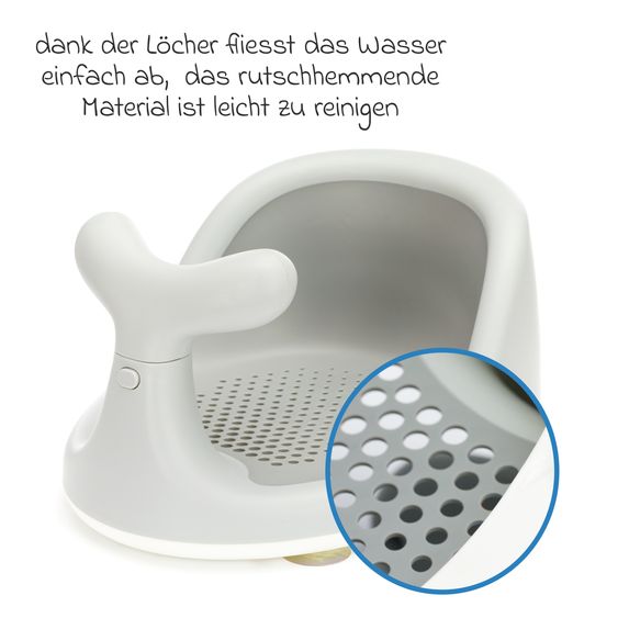 Fillikid Badewannensitz Wal in ergonomischem Design mit rutschfesten Saugnäpfen - Grau