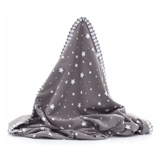 Fillikid Baumwoll-Decke Jersey & Nicki - Sterne - Grau