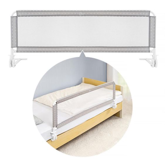 Fillikid Bettgitter 135 cm - Sterne - Grau