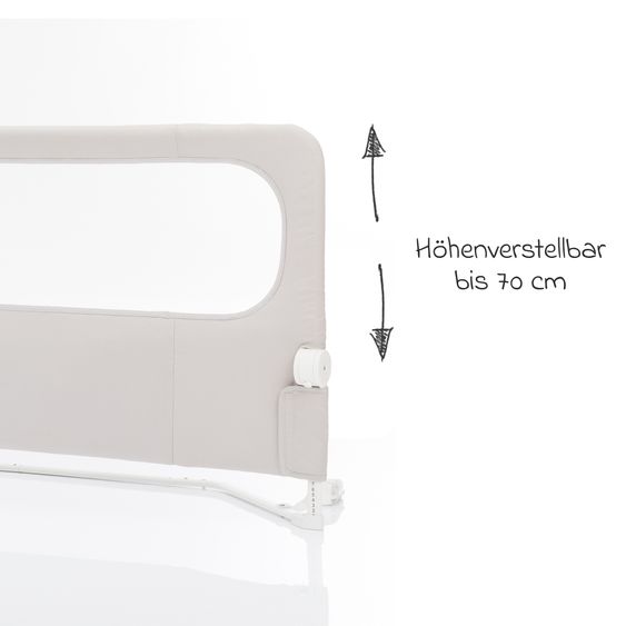 Fillikid Bed rail Clara foldable with fastening strap - Grey